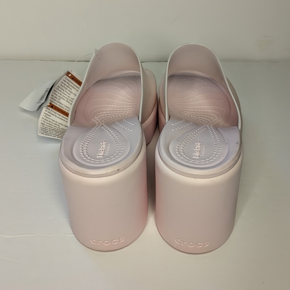 NWT CROCS Brooklyn Frosted Slide Heels Pink Milk Size 8 - Picture 8 of 9